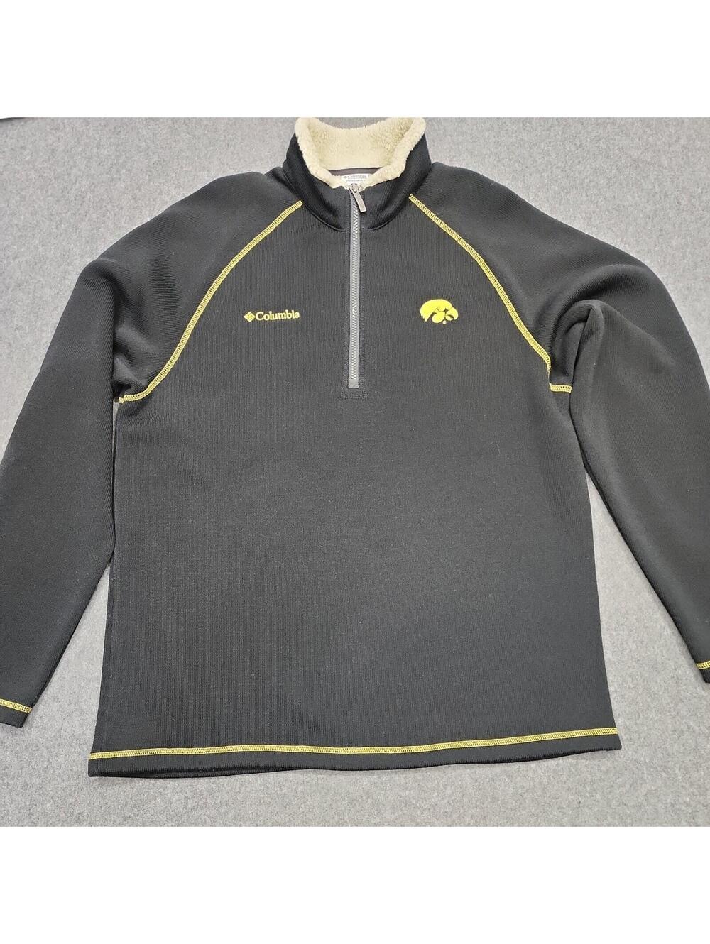 GUC Iowa Hawkeyes 1/4 Zip Pullover Shirt Men's Large Columbia Omni Shield